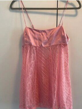 Victoria's Secret Crochet Lace Babydoll Pink Top